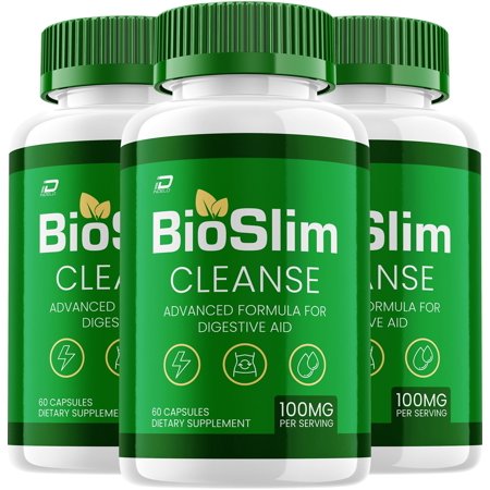 BioSlim Cleanse Capsules – Bio Slim Digestive Support, Gut Wellness, 3 Pack, 180 Capsules
