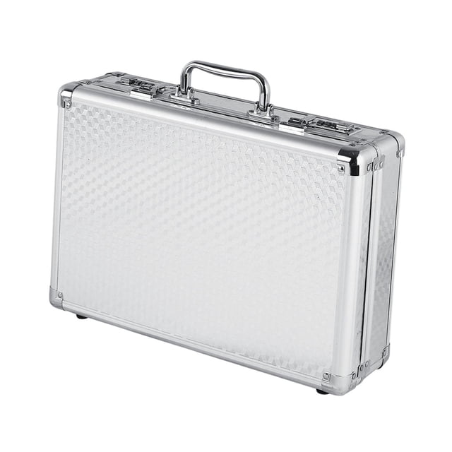 S SERENABLE Aluminum Alloy Tool Box Bin Handheld Storage Box for Travel Accessories Work L and Silver