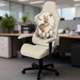 thumbnail image 5 of Whosucclay Bunny Rabbit Egg Print Gaming Chair Cover, Stretchable Elastic Computer Desk Chair Cover with Armrest Covers, 4Pcs Soft Non Fading Office Chairs Covers Slipcovers, 5 of 8