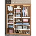 thumbnail image 4 of Expandable Closet Shelf Organizer, DIY Divider Separator Storage Rack for Cabinet Wardrobe Cupboard Bathroom, Tension Shelf for Kitchen Living Room Bookcase Utility, 4 of 7