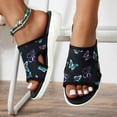 thumbnail image 3 of IUJSOY Women's Slide Sandals Arch Support Slip on Soft Cushion Slippers Sandals Butterfly Print, 3 of 9