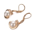thumbnail image 4 of Yoursfs White Pearl Dangle Earrings for Women Pierced Earrings Rose Gold Plated Earrings Leverback Pearl Earrings, 4 of 4