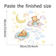 thumbnail image 2 of Pegatinas de pared de oso durmiendo en la luna y estrellas para decoración de habitación de bebé, calcomanías de pared de decoración de guardería de dulces sueños, 2 of 6