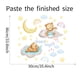 thumbnail image 2 of Pegatinas de pared de oso durmiendo en la luna y estrellas para decoración de habitación de bebé, calcomanías de pared de decoración de guardería de dulces sueños, 2 of 6