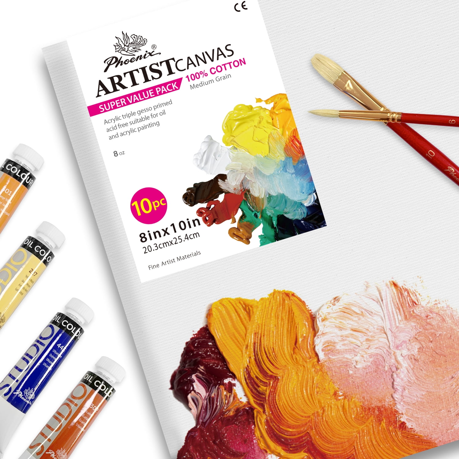 PHOENIX Oil Paint Set 36 Colors - 12ml / 0.4 US fl oz Tubes Non-Toxic Oil-Based Painting Starter Set for Canvas Painting Art Supplies for Kids, Students, Beginners & Artists