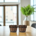 thumbnail image 3 of UPOUART 2Pcs Flower Planter Brown Wood Pot With Drainage Hole For Vegetable Planter, 3 of 8