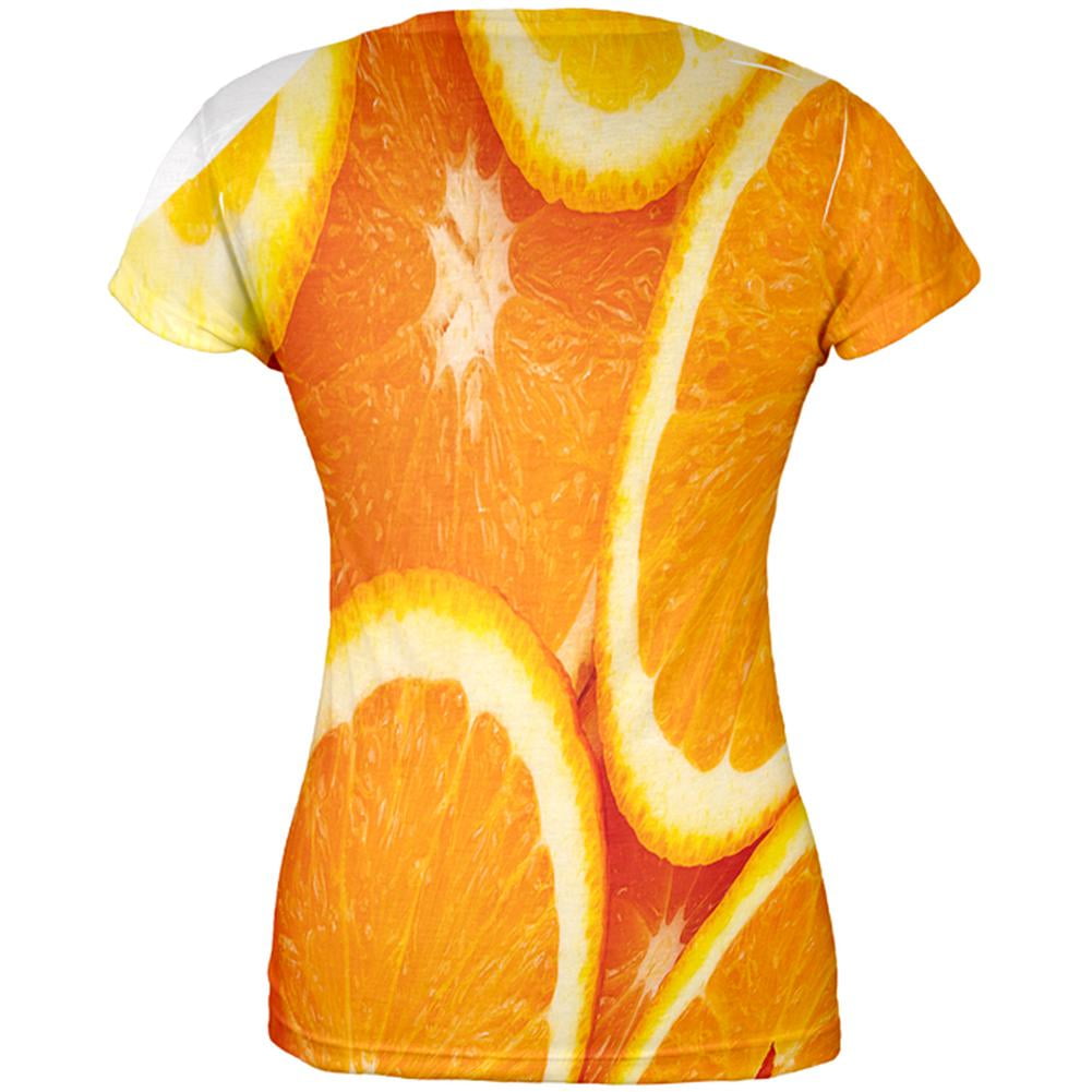 Orange Oranges Citrus All Over Juniors 