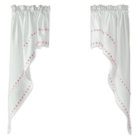 Daisy Mae Floral Kitchen Window Curtain Tier Pair Valance Or Swag
