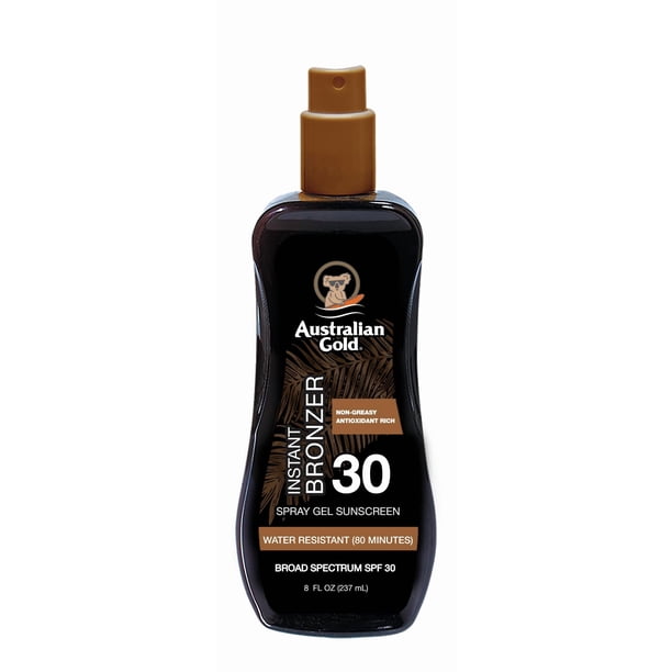 Gel de protección solar en aerosol Australian Gold SPF 30 240 ml con bronceador