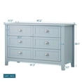 thumbnail image 2 of Dresser for Bedroom, Rustic Storage Cabinet Buffet Table with 6 Drawers and 6 Metal Shell-shaped Handles, Wood Side Table Console Table with Solid Legs for Living Room, Kitchen, Blue, 2 of 7