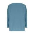 thumbnail image 4 of Soki Womens Linen Long Sleeve Short Dresses Round Neck with Pockets, 4 of 6