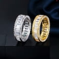 thumbnail image 6 of 18k Gold Plated CZ Big Wide Circle Round Women Party Ring Wedding Band Jewelry, 6 of 9