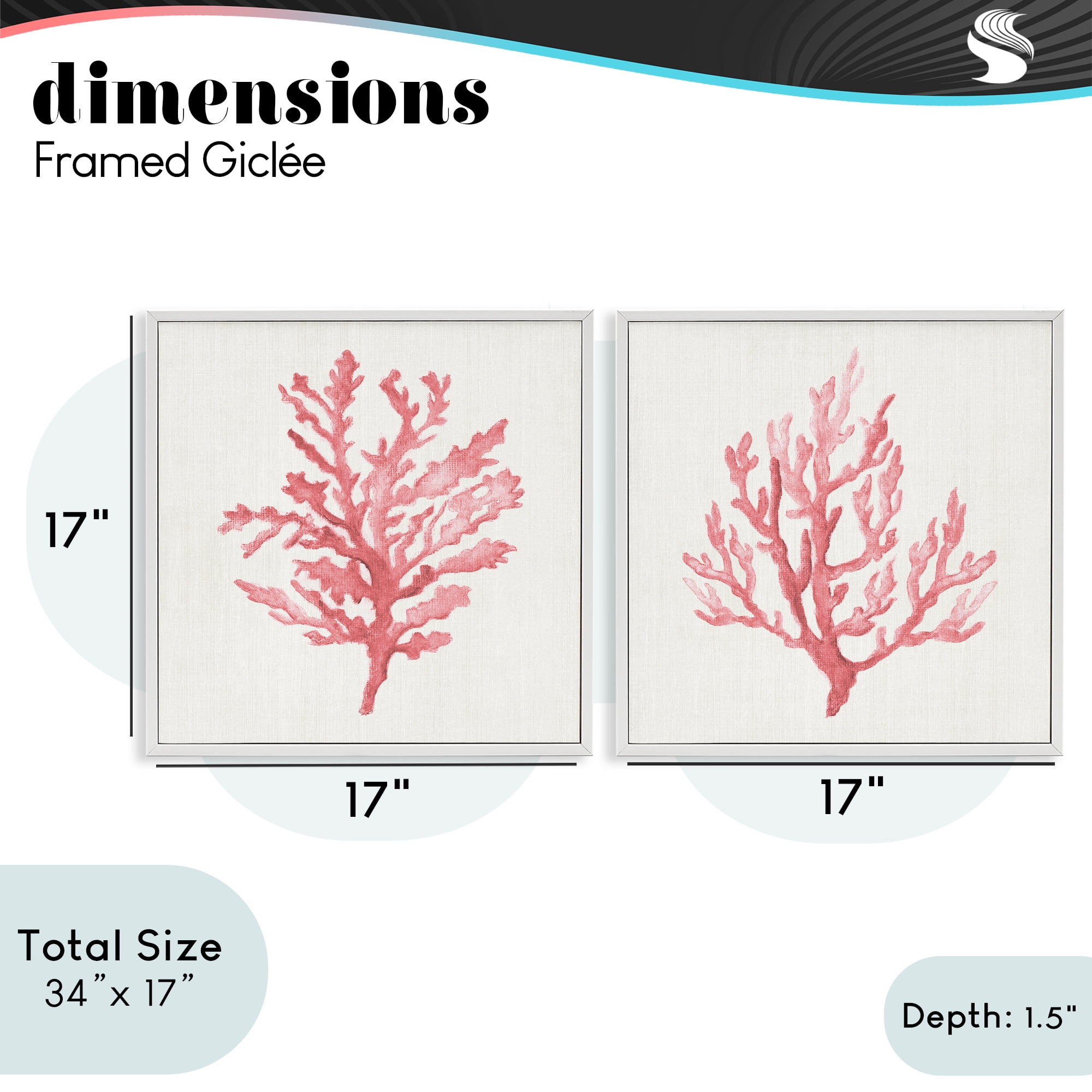 Stupell Industries Rosy Pink Coral Branches 2 Piece White Framed Giclee Art Set, design by Janet Tava