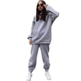 thumbnail image 4 of Frontwalk Sweatsuit 2pcs Set for Women Casual Tracksuit Playsuit Long Sleeve Sweatshirt and Sweatpants 2 Piece Solid Outfit Sweat Suit, 4 of 6