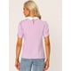 thumbnail image 4 of Blusa De Manga Corta Con Cuello Peter Pan En Contraste Vintage Para Mujer Morado Claro S, 4 of 5