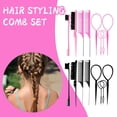 thumbnail image 2 of 8-Piece Professional Hair Comb Set with Natural Bristles for Styling Parting and Frizz Control Includes Top Flipping and Mouse Tail Tools, 2 of 8