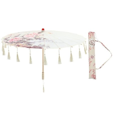 

1 Set of Chinese Style Umbrella Silk Cloth Tassel Umbrella Umbrella for Dance Photography
