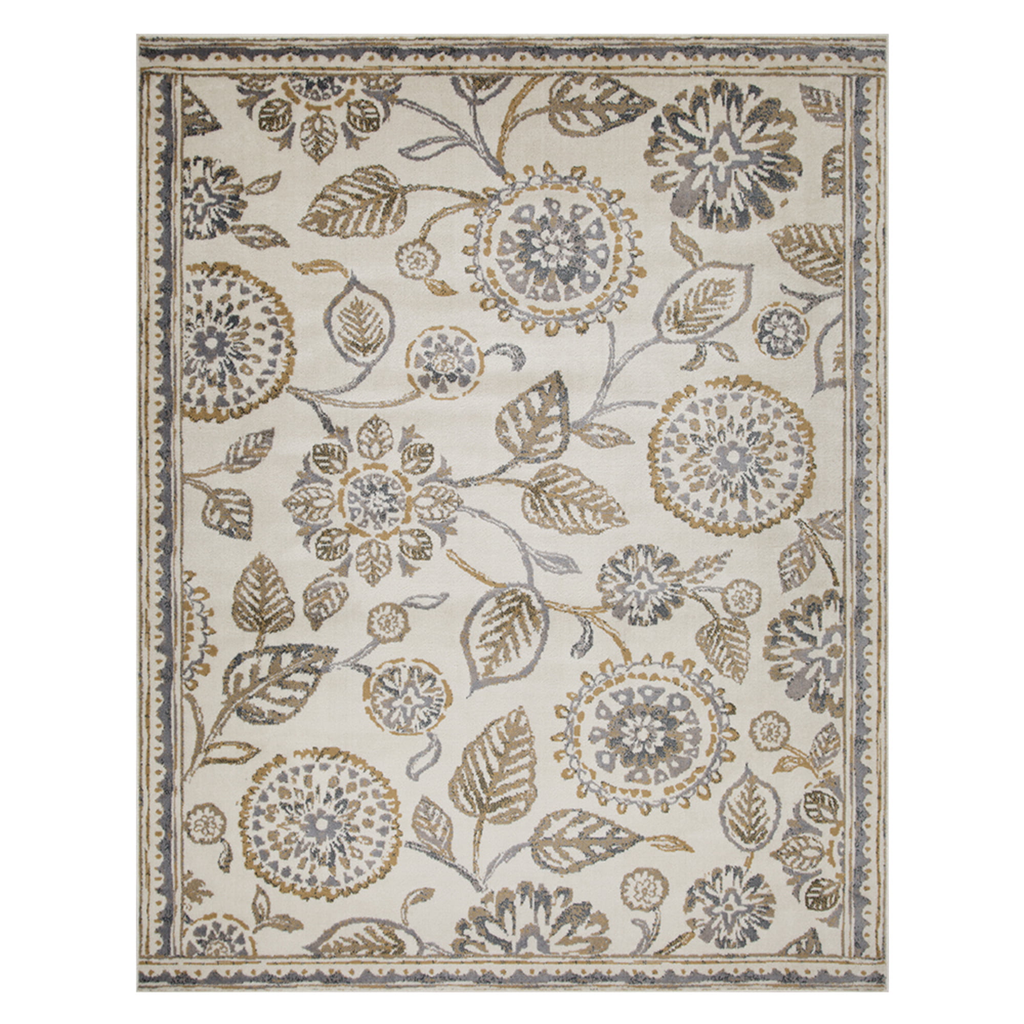 5' Square, Sea Mist Ortley Indoor Outdoor Pattern Area Rugs 