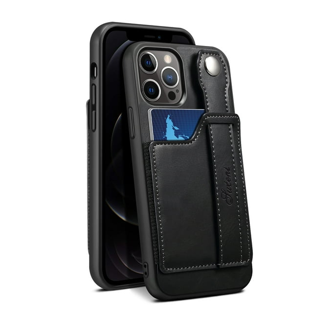 iPhone 13 Wallet Case, with Card Holder Case with Stand Case Wallet Detachable iPhone Case - Black