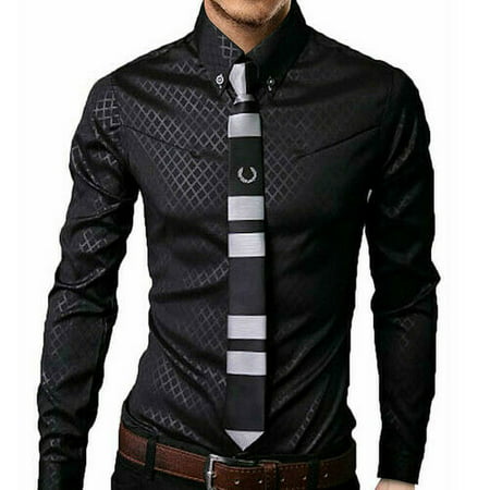 Men's Luxury Long Sleeve Shirt Button Down Casual Business Slim Fit Stylish Dress Shirts Tops Fomal