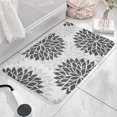 thumbnail image 3 of Gray Floral Pattern Flannel Non Slip Door Rugs,Washable Door Mats Indoor,Decorative Door Mats,Dirt-Resistant and Absorbent Doormat for Entrance,Bedroom,Kitchen,Bathroom,23.5x16in(60x40cm), 3 of 5