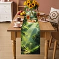 thumbnail image 2 of Green Forest Table Runner 70 Inches, Nature Spring Scenic Woodland Bed Runner Dresser Scarves Tabletop for Indoor Outdoor Parties/Ceremony/Banquet, 13" x 70", 2 of 8