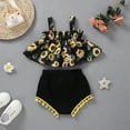 thumbnail image 4 of Douhoow Infant Girl Sunflower Printed Suspender Tops Triangle Shorts Baby 2Pcs Clothes Set, 4 of 8