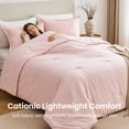 thumbnail image 5 of Sleep Zone 85gsm Cationic Microfiber Comforter Set, Luxury Ultra Soft All Season Bedding, Twin/Twin-XL Pink, 5 of 11