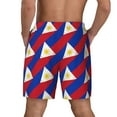 thumbnail image 2 of Men's 2 in 1 Swim Trunks with Compression Liner Philippines Flag Quick Dry Beach Shorts, 2 of 6