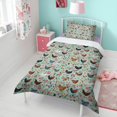 thumbnail image 4 of Chicken and Flower Duvet Cover and Pillowcase Set for Single Bedding, Bedroom Accessories for Kids Teens, 4 of 5