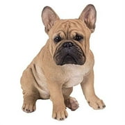 ABZ Brand Large French Bulldog Sitting Statue with Glass Eyes Like Real Dog Figurine