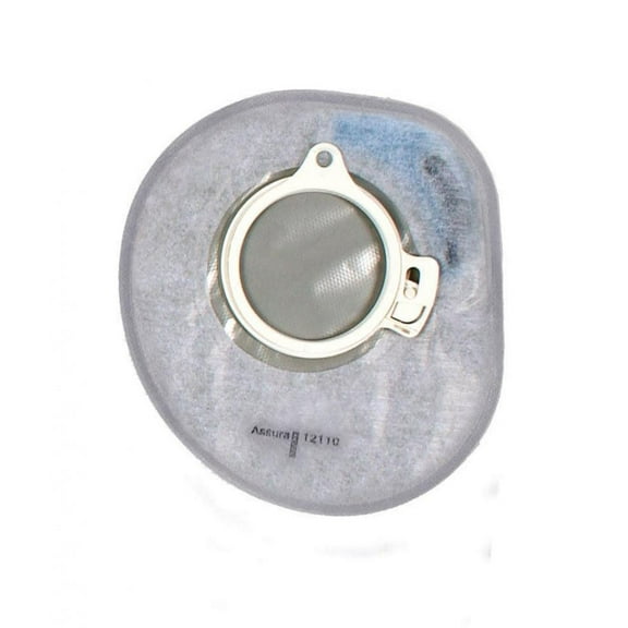 Assura Filtered Ostomy Pouch, Two-Piece System, 7 Inch Length, Midi, Opaque, Closed End, Blue Code, 30 Count