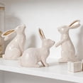 thumbnail image 5 of [Spring decor for Home indoor, 3-Piece White Resin Bunny Figurines Home decor with Gold Home decor Accents, Faceted Sculptures for Easter decorations, Spring Home decor and, 5 of 6