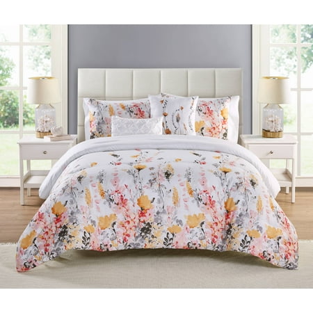 vcny home misha multicolored floral comforter set