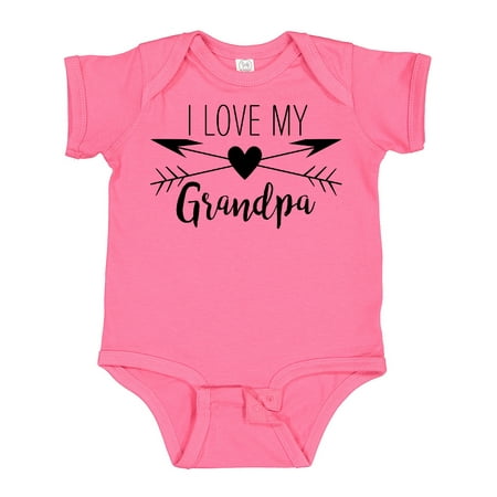 

Inktastic I Love My Grandpa Heart and Arrows Gift Baby Boy or Baby Girl Bodysuit