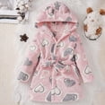 thumbnail image 2 of HCNTES Boys Winter Outfits Kids Boys Hooded Bathrobe Toddler Cozy Fleece Robe Pajamas Sleepwear Lounging Boys Autumn Winter Set, 2 of 9