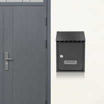 Modern Iron Mailbox with Key Lock, Outdoor Wall-Mount Mailbox, Waterproof Extra Large Drop Box