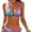 Color 1, variant on SKQIT Women's 2 Piece Gradient Color Swimwear High Cut Triangle Bikini Swimsuit Bathing Suit