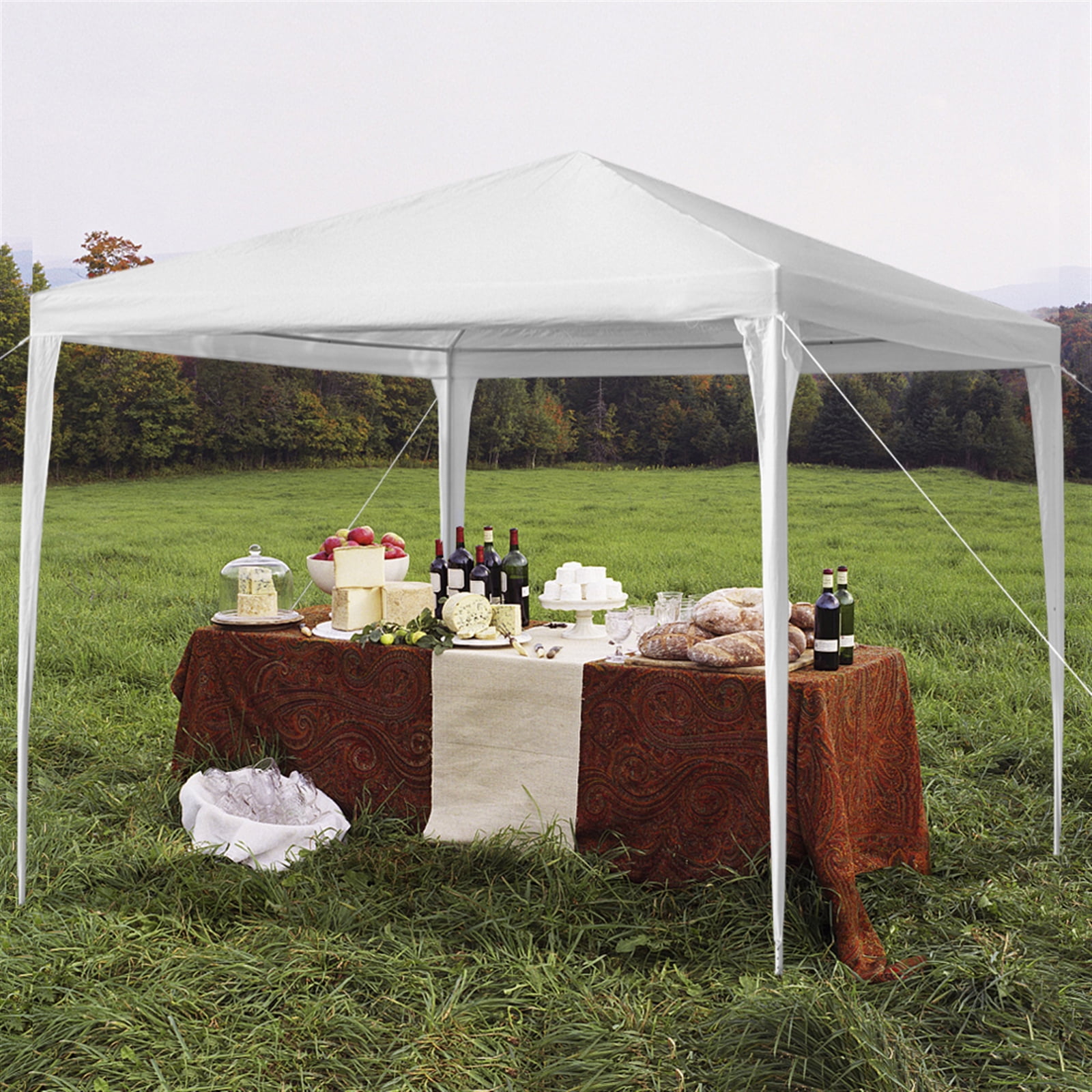 Kepooman 3 x 3m Portable Home Use Waterproof Canopy, Outdoor Wedding Canopy Tent with Spiral Tubes for Party/ Exhibition/ Picnic, White, No Cloth Kepooman 3 x 3m Portable Home Use Waterproof Canopy, Outdoor Wedding Canopy Tent with Spiral Tubes for Party/ Exhibition/ Picnic, White, No Cloth
