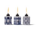 thumbnail image 1 of Linterna de exterior de la marca TIKI Glass Tiedye Blue, paquete de 3, 1 of 5