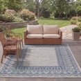 thumbnail image 3 of SAFAVIEH Courtyard Emmett Bordered Indoor/Outdoor Area Rug, Grey/Navy, 8' x 11', 3 of 13