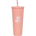 thumbnail image 2 of LANFENG Sparkling Pink 24oz Tumbler Water Bottle with Straw Office & Outdoor Girls Travel Cup, 2 of 12