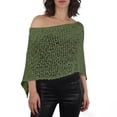 thumbnail image 2 of XUNKUSGA Cover Ups for Swimwear Women Fashion Off-The-Shoulder Openwork Crochet Poncho Tops for Women Summer Sun Protection Beach Cover Up,Green,Free Size, 2 of 6