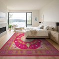 thumbnail image 3 of ODIKA 9'x12' Washable Area Rug Non-Slip, Chair-Friendly Pink Boho Maximalist Vintage Eclectic Retro Cottagecore Whimsical for Dining Room, Basement, Large Office, 3 of 7