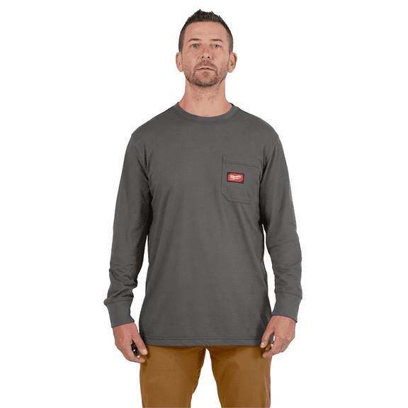 Milwaukee Tool GRIDIRON Pocket T-Shirt - Long Sleeve Gray S