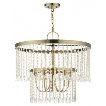 5 Light Pendant in Glam Style 24 inches Wide By 23 inches High-Antique Brass Finish Bailey Street Home 218-Bel-4362957