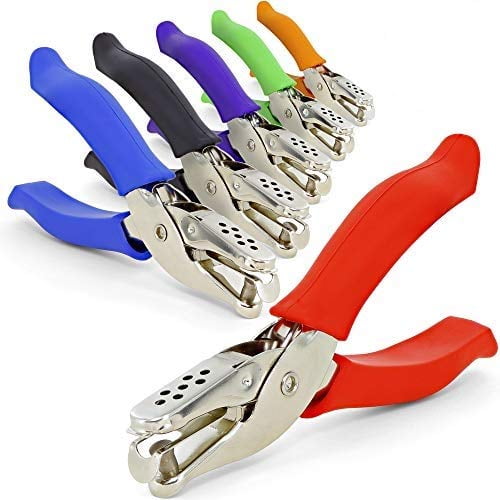 Premium Single Hole Paper Punch Cushion Grip Heavy Duty Hole Puncher for Greeting Cards Scrapbook Notebook Puncher Craft Paper Hand Tool - Assorted Colors - by Emraw