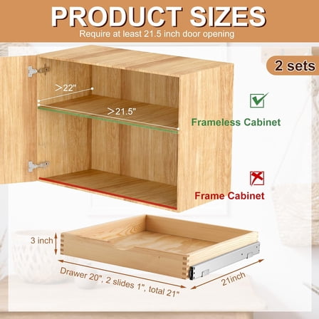 2 Set Pull out Tray Cabinet Organizer