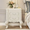thumbnail image 3 of TribeSigns 20" Nightstand with 2 Drawers, Wood End Table with Storage for Bedroom, White, 3 of 6