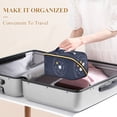 thumbnail image 3 of FORMRS Makeup Bag Travel Cosmetic Organizer for Women Fold Flat Zipper Pouch with Handle, White Cat Planet, 3 of 8